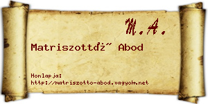 Matriszottó Abod névjegykártya